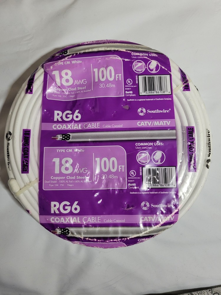 Southwise 18AWG 100ft Coaxial Cable for High-Speed Signal Transmission  