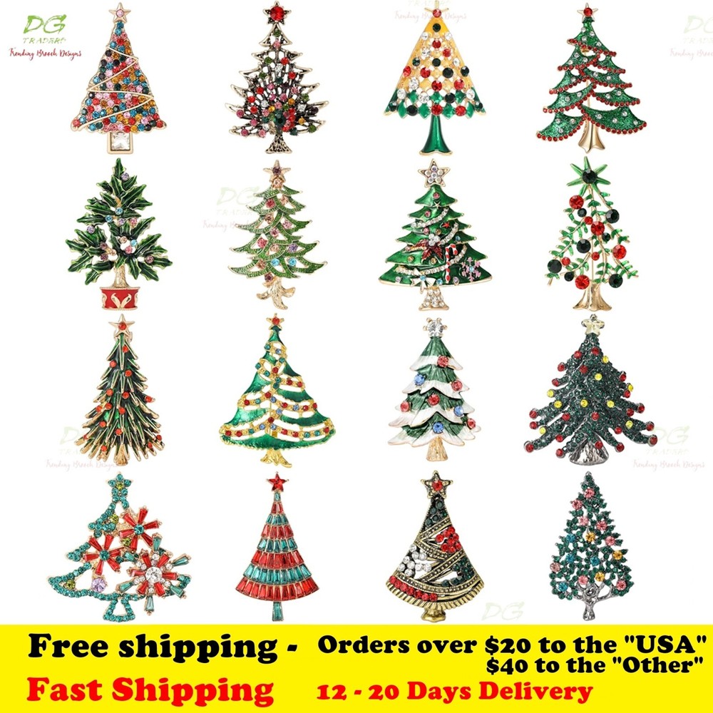 Christmas Tree Brooch Sale Wholesale Festival Rhinestone Star Fashion 1st list-image