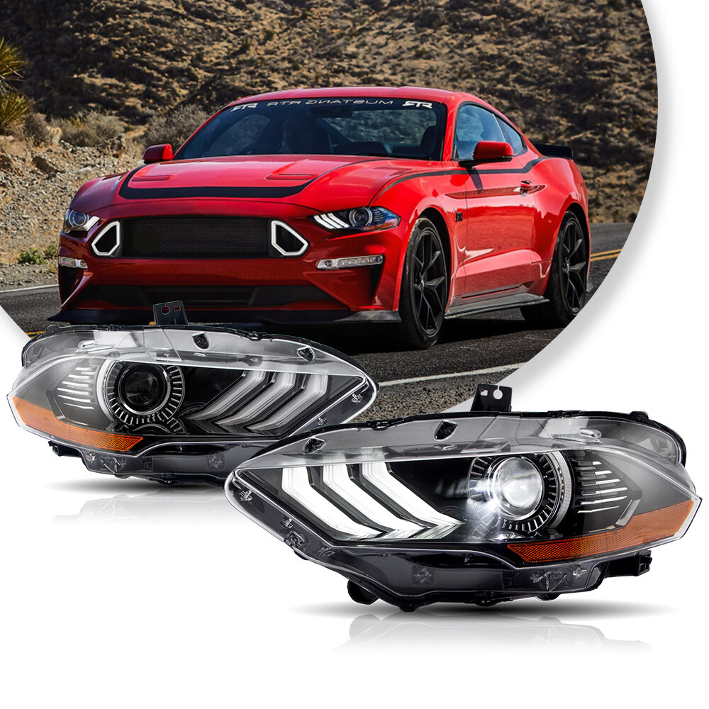 VLAND FULL LED Headlights Direct Replacement for 2018-2022 Ford Mustang Set