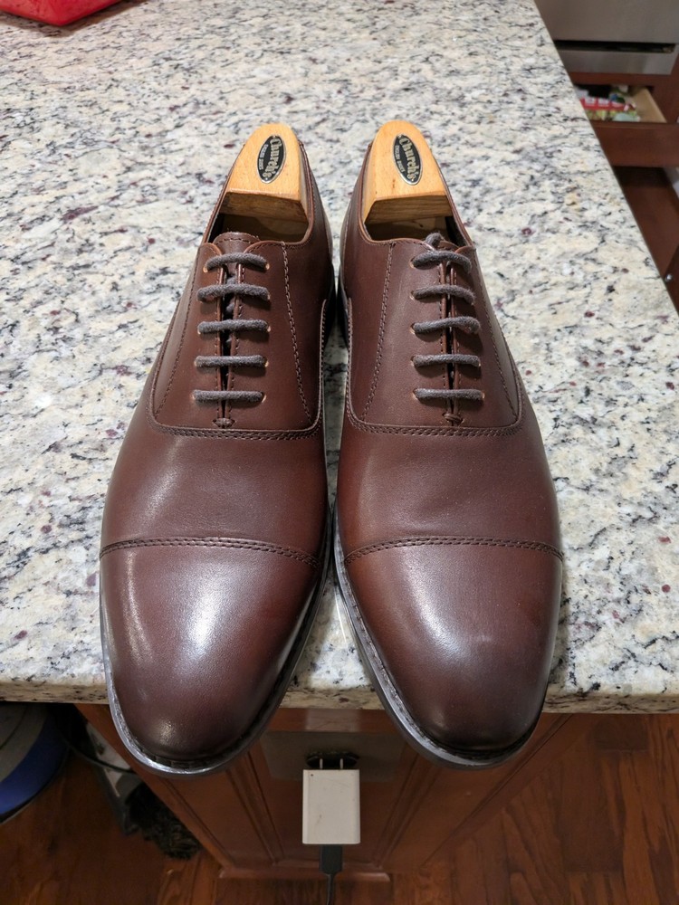 Jos A Bank  Mens Brown Leather Cap Toe Oxford Dress Shoes US 11 M