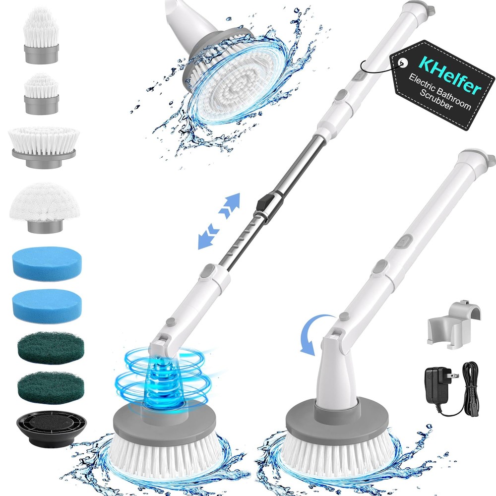 kHelfer Electric Spin Scrubber Kh8 2024 Upgrade Cordless Shower Scrubber 8 Re...