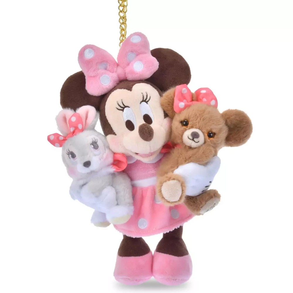 Disney store Japan Tokyo UniBestiez Ain Rabbit & Minnie & Pudding Plush Keychain