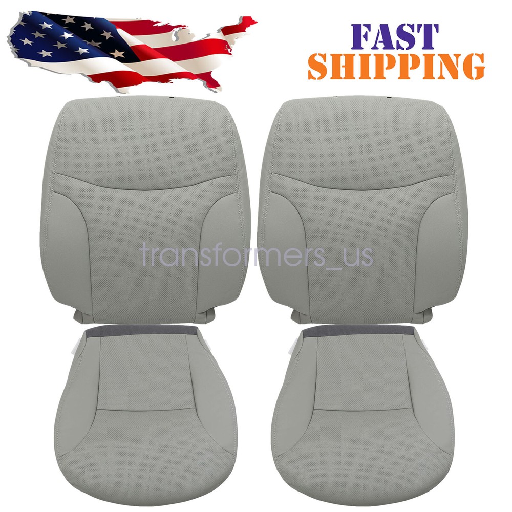 Driver & Passenger Bottom-Top Seat Cover Gray For 2002-2006 Lexus ES300 ES330