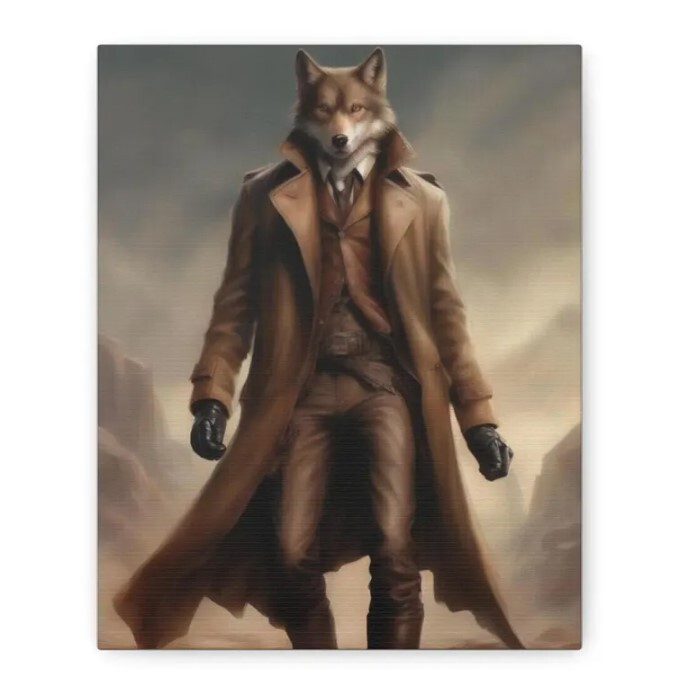 Fantasy Home Decor Wall Art - Investigator Wolf