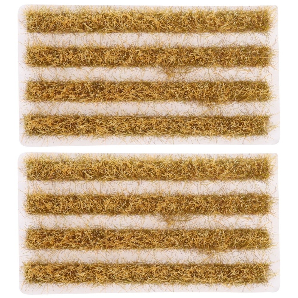 2 Sets Mini Rice Field Model Scenery with Static Grass Accessories