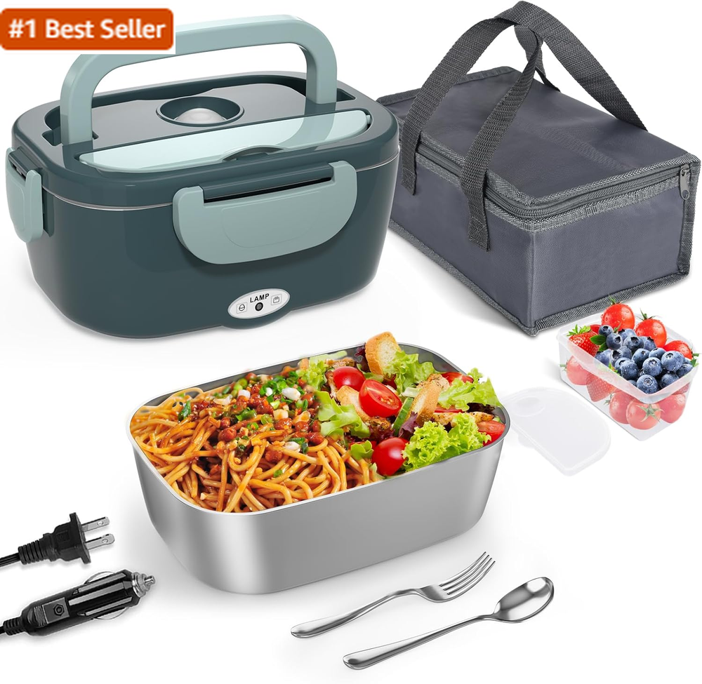 Portable Electric Food Warmer Leakproof Lunch Box by Monteka