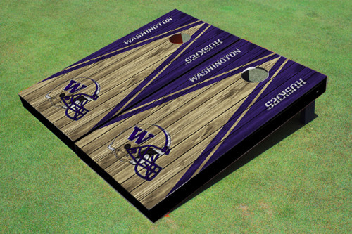UW Huskies Gold & Purple Wood-look Triangle Cornhole Set  