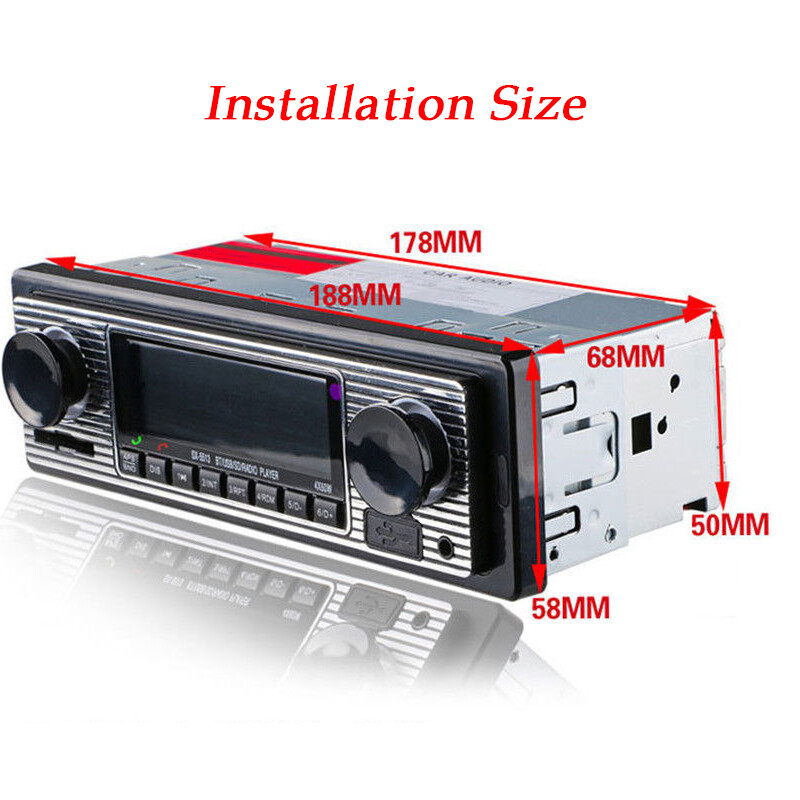 US 4-Channel Digital Player Car Bluetooth Audio USB/SD/FM Stereo MP3 Player