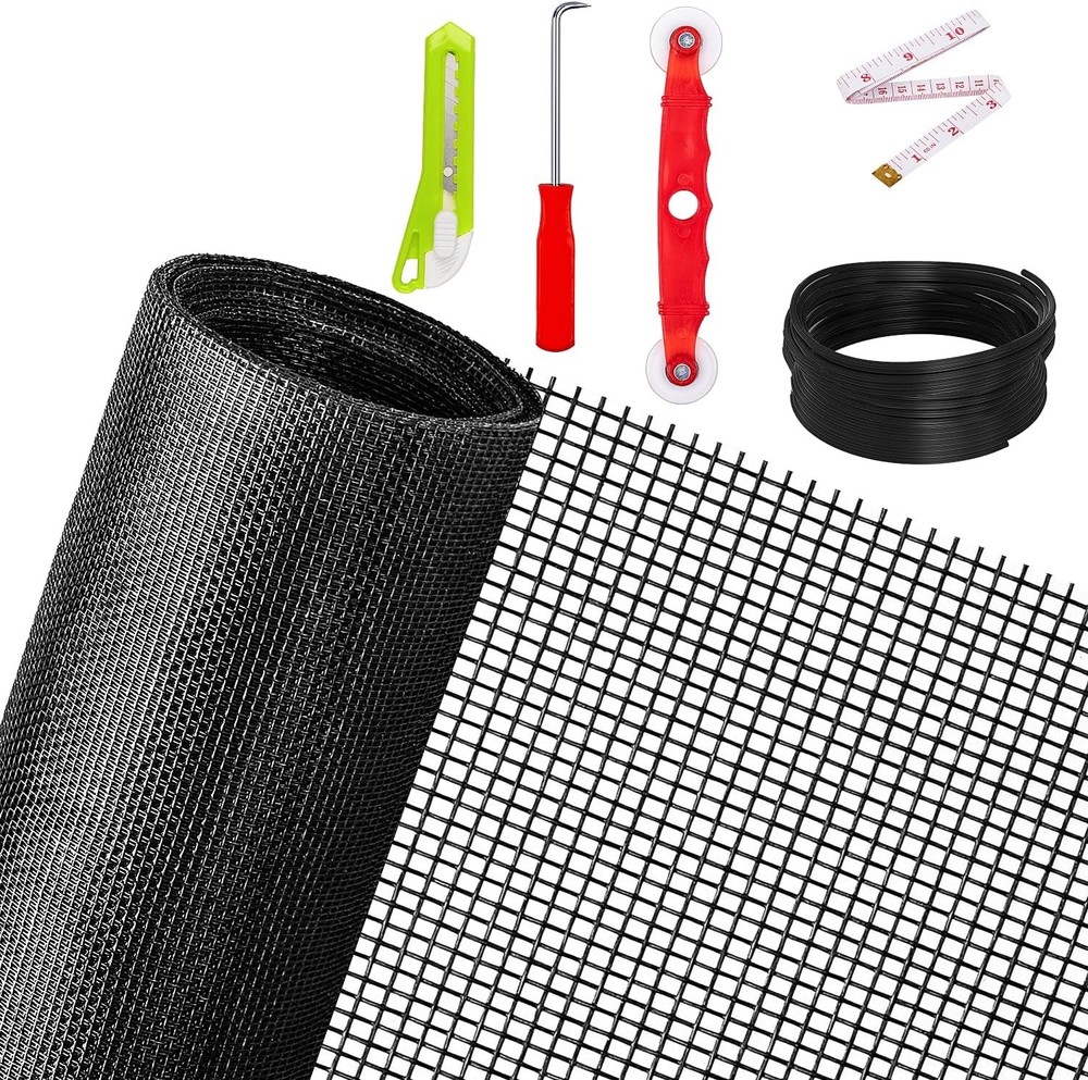 Replacement Window Screens Kit 48X118 Inch Durable Window Screen Mesh for Pat...