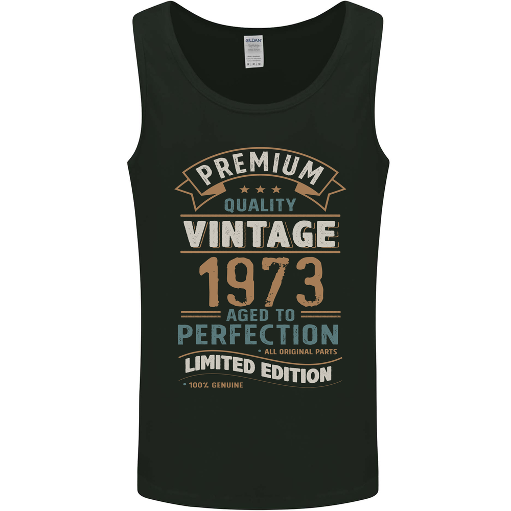 Premium Vintage 52nd Birthday 1973 Mens Vest Tank Top