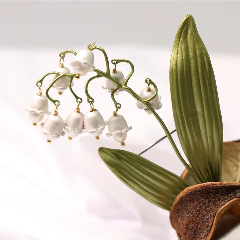 Lily Of The Valley Flower Corsage Brooch Pin Woman Accessories Brooches Jewelry