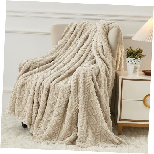 Fleece Throw Blanket - Cozy Soft Lightweight Fuzzy Throw Throw(50×60in) Khaki