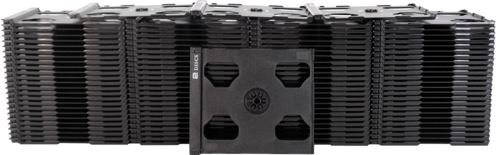 100-Disc Black Slimline CD/DVD Storage Case with Smart Tray
