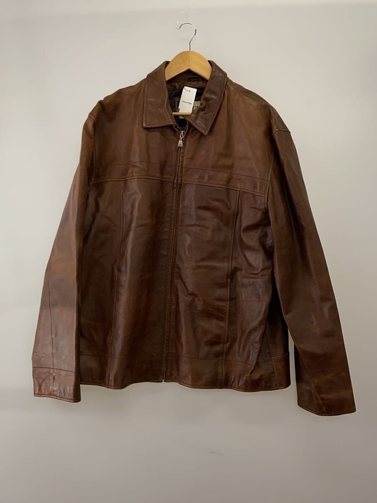 Leather Jacket Blouson/Xl/Leather/Brw/Plain// 6681