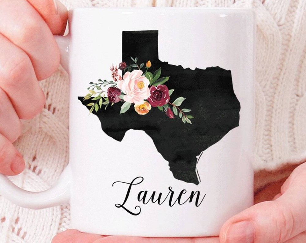 Texas Mug Personalized State Mug Name Mug State Of Texas Custom Gifts Gift For