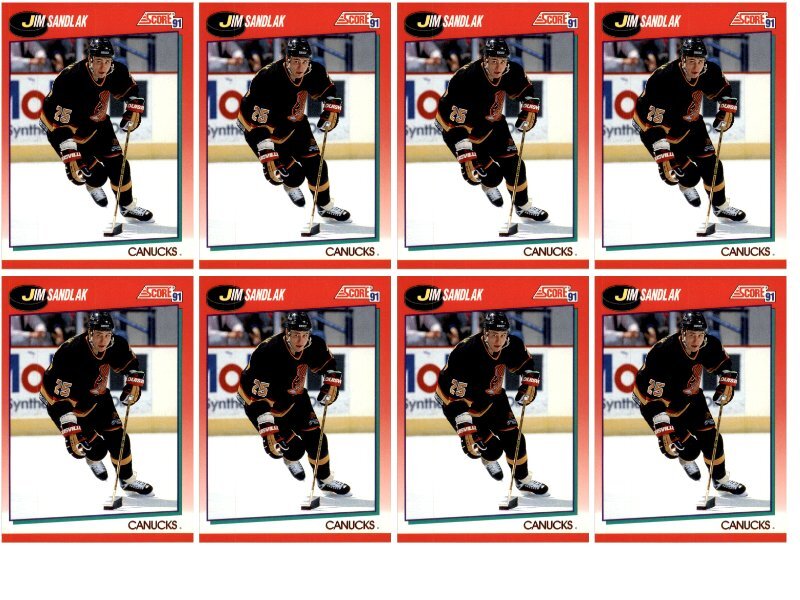 (8) 1991 Score Canadian #260 Jim Sandlak Vancouver Canucks Card Lot