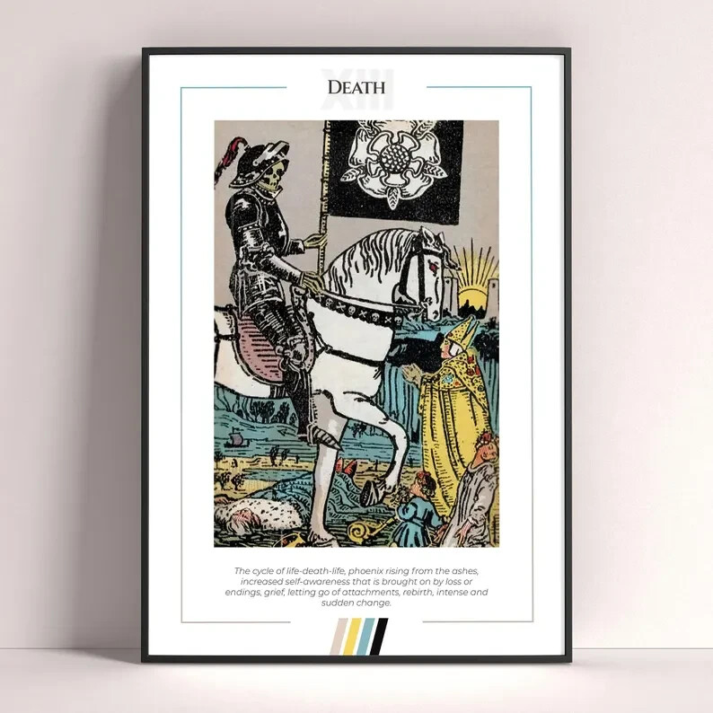 Dark Gothic Death Tarot Card Art Print Poster Digital Download