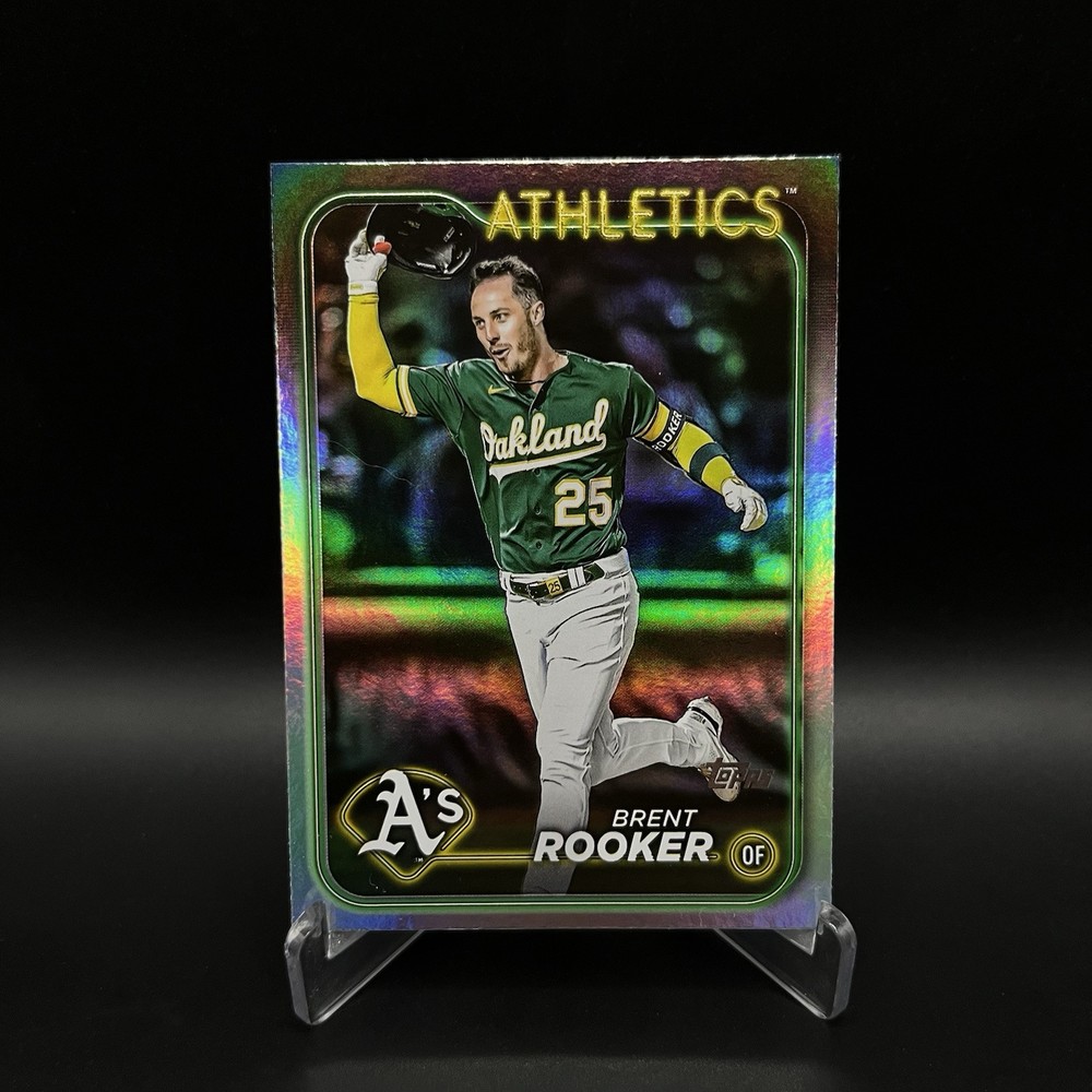2024 Topps Series 1 Brent Rooker #186 Rainbow Foil Oakland Athletics Baseball Card