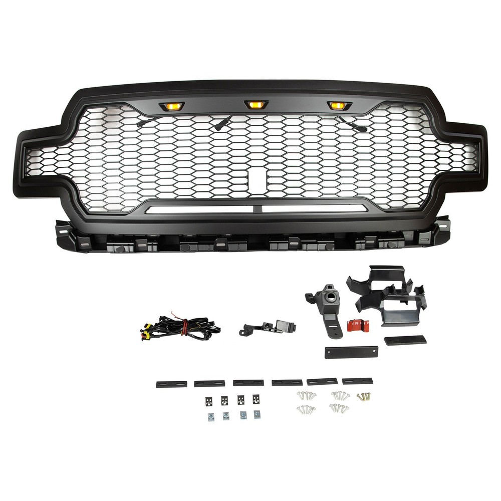 Upgraded Matte Black Front Grille for 2018-2020 Ford F-150 with LED Lights