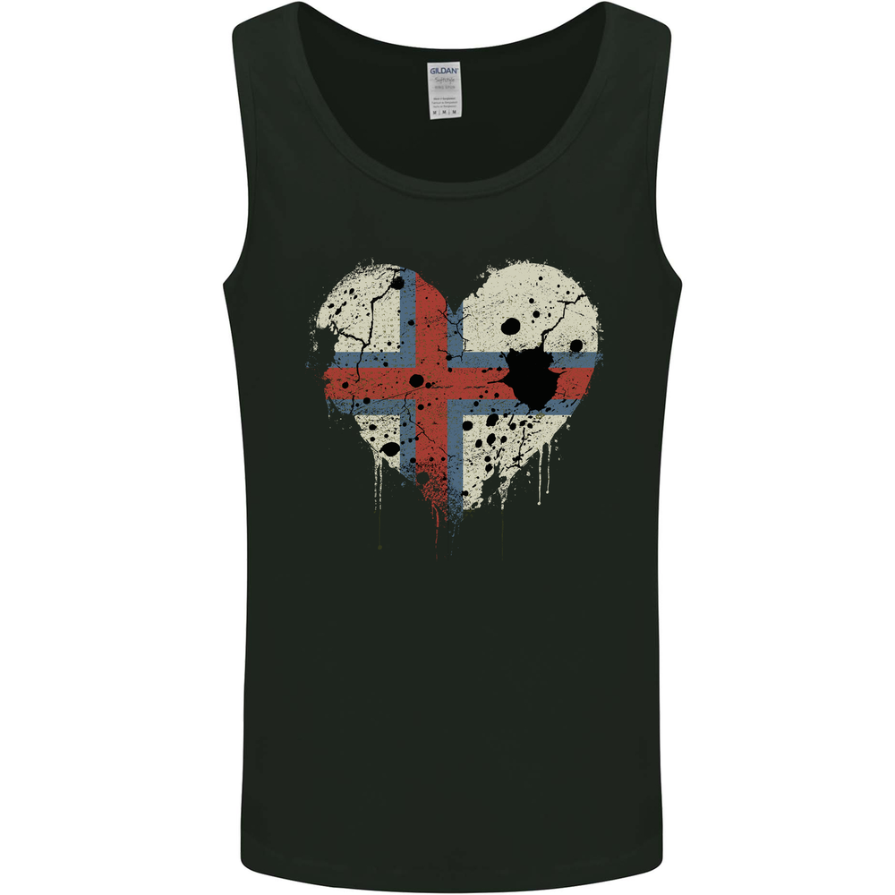 Love Flag Faroe Islands Football Mens Vest Tank Top