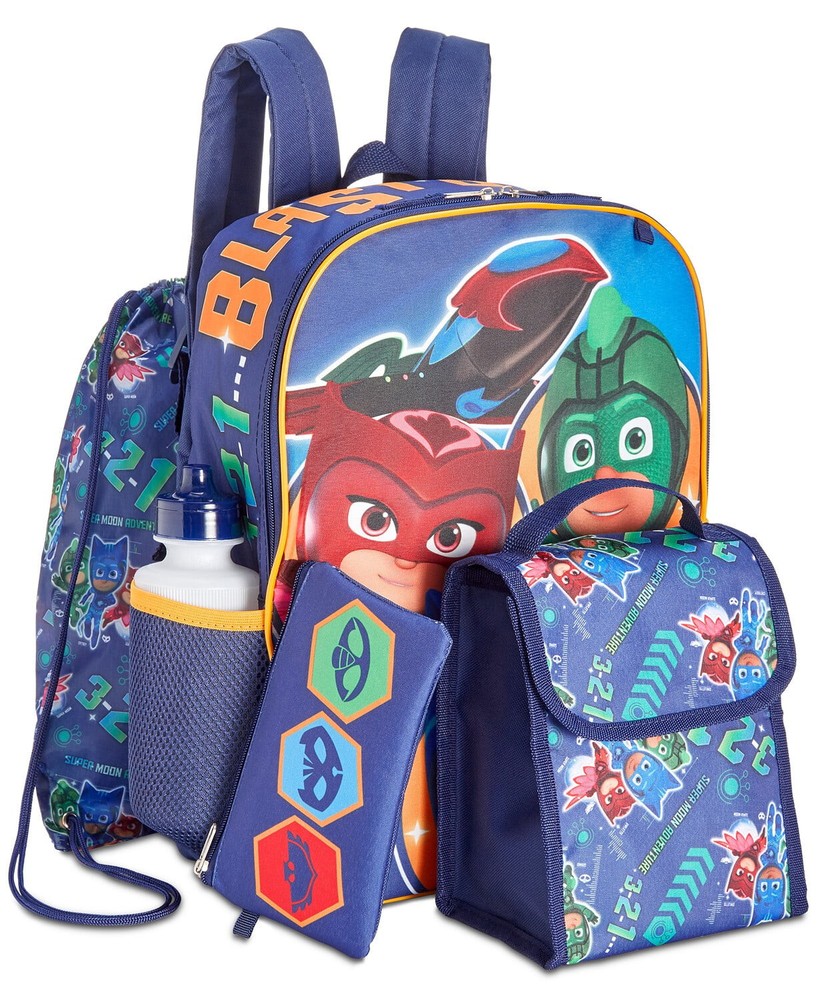 PJ Mask Large Backpack Set with Lunch Bag - 5-Piece Collection