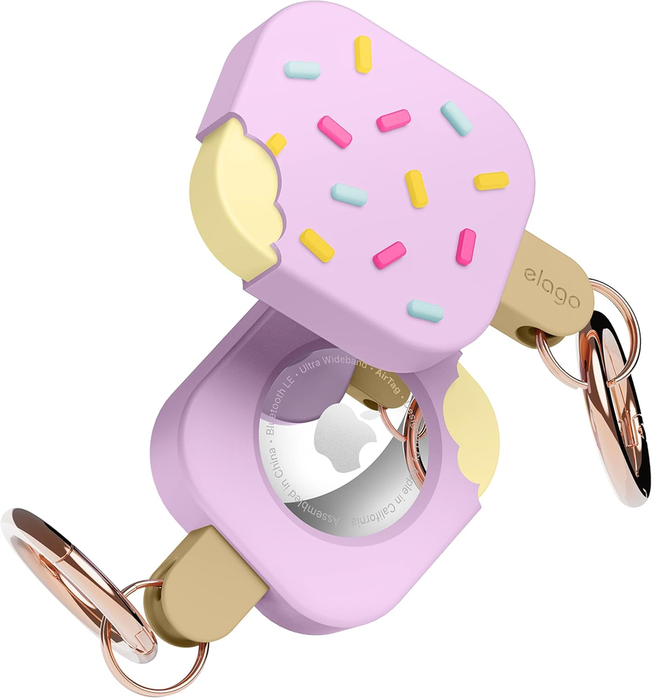 Ice Cream Case with Keychain for Apple AirTag Compatibility