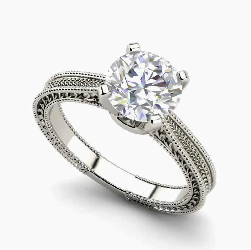 3ct Certified Lab Grown F VS1 Diamond Ring for Gift in Solid 925 Sterling Silver