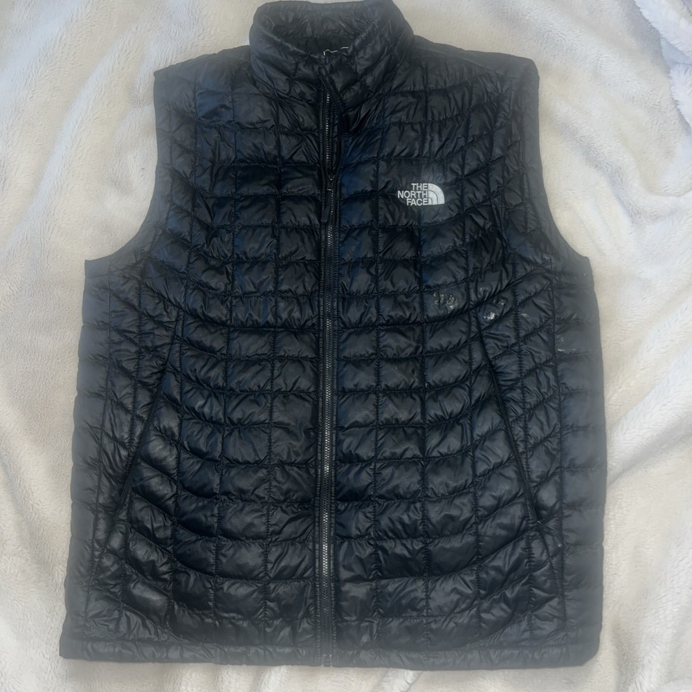 North Face Thermoball Mens Lightweight Quilted Puffer Vest Large Black Zip