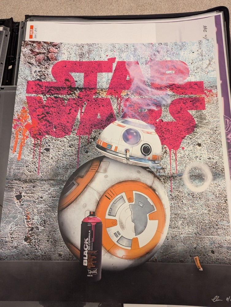 Chris Boyle Star Wars Street BB8 Walker Signed Pop Art print 8/10