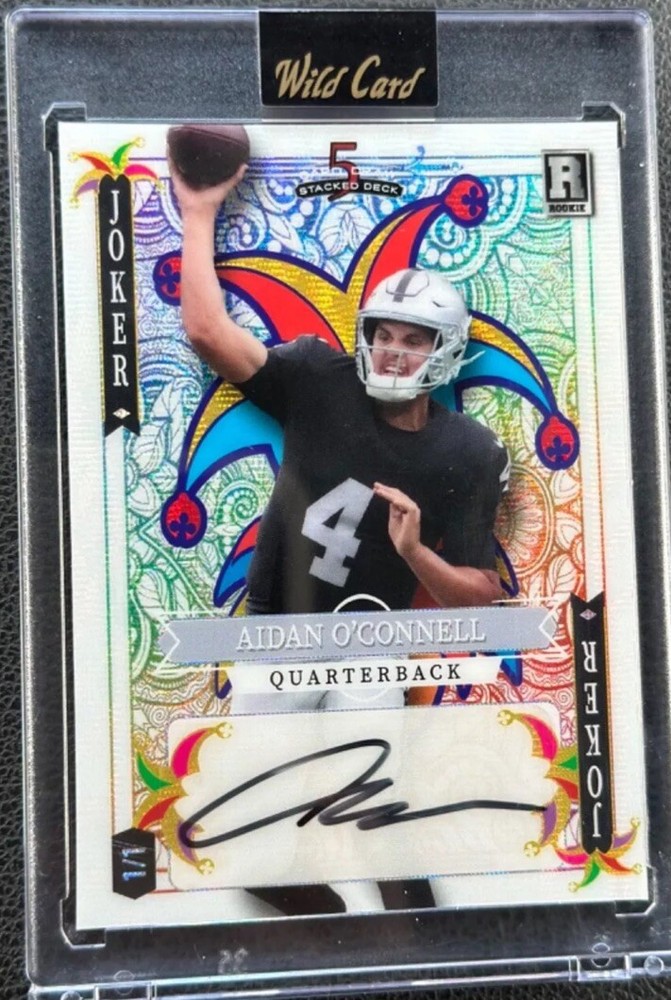 Aidan O'connell Rookie White Rainbow Joker 1/1 Auto Wildcard 5 Card Draw