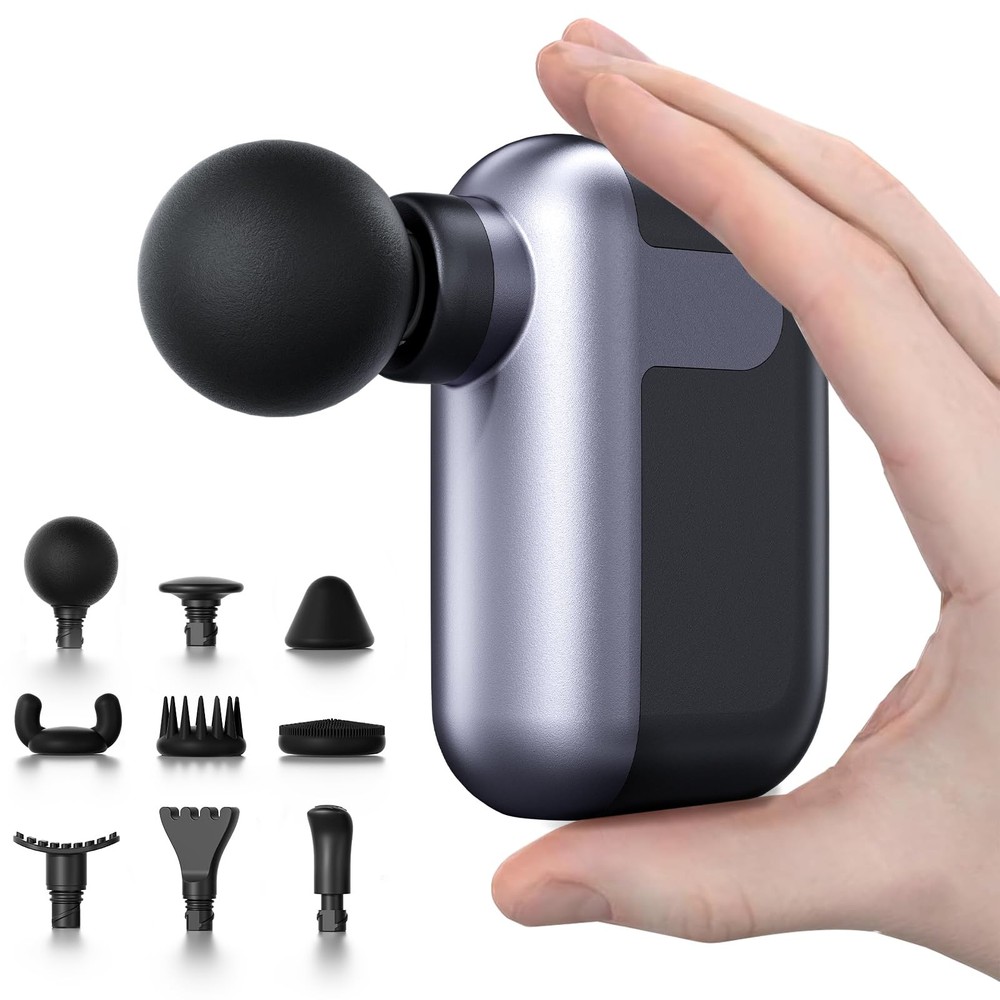 New Best Mini Massage Gun with 10 Heads Percussion Deep Tissues Handheld Muscle