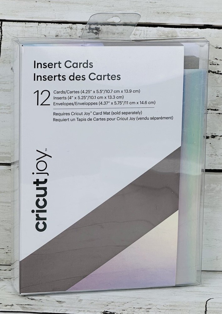 Cricut Joy Silver Holographic Insert Cards 12 Cards With Envelopes NEW