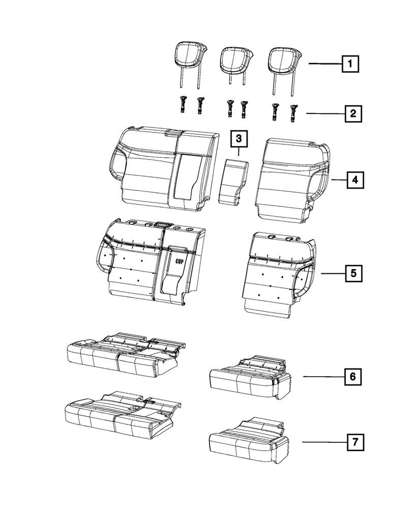 Genuine Mopar Rear Seat Cushion Cover Left 68212213AA