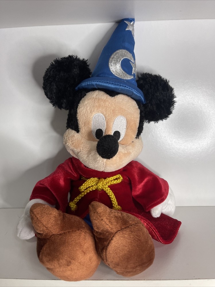 Disney Fantasia Sorcerer Mickey Mouse Plush Toy Wizard Hat Disney Parks Exclusive