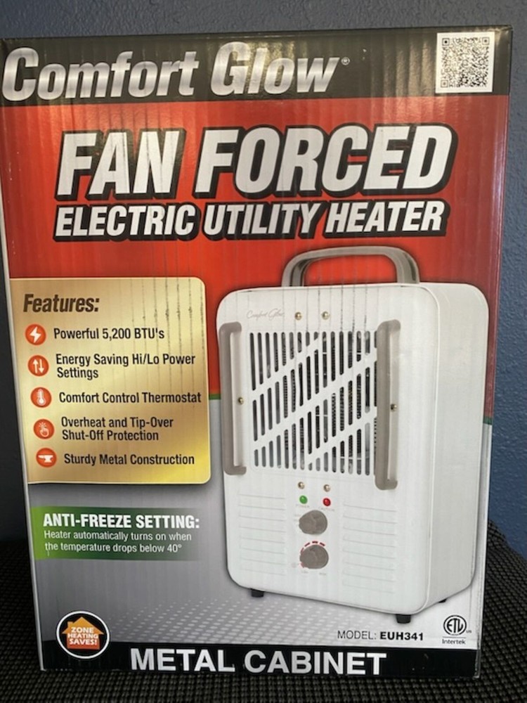 Comfort Glow White Milkhouse Electric Heater 5200 BTU 1300-1500 Watts  