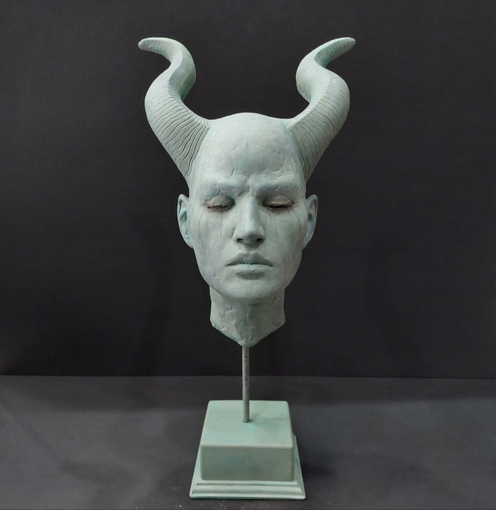 Lilith Bust Statue, Devil horns, Jewish, Decorative Objects, Sculpture