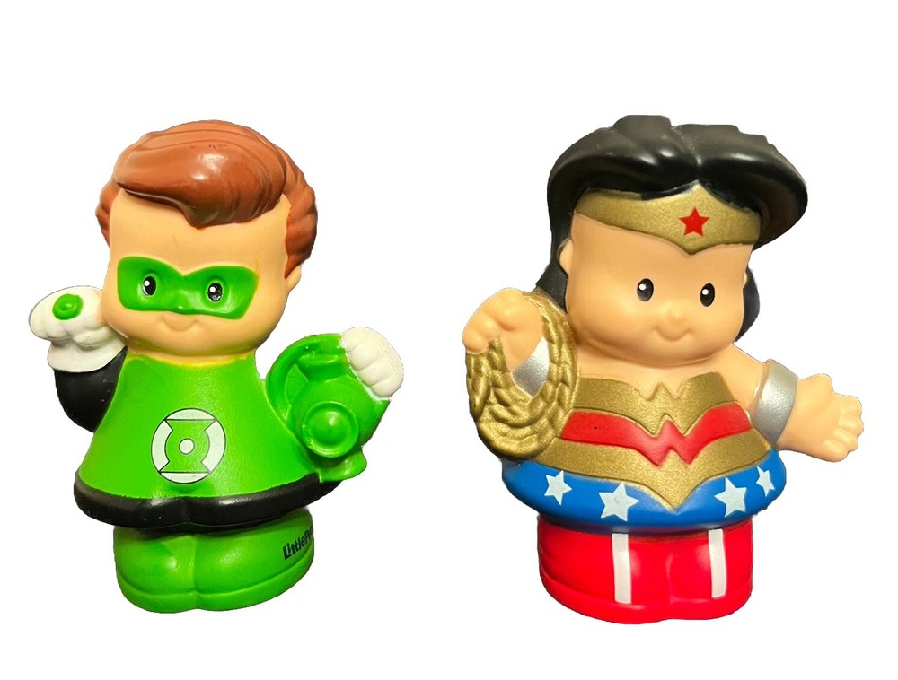 Fisher Price Little People DC Super Friends Wonder Woman & Green Lantern Figures