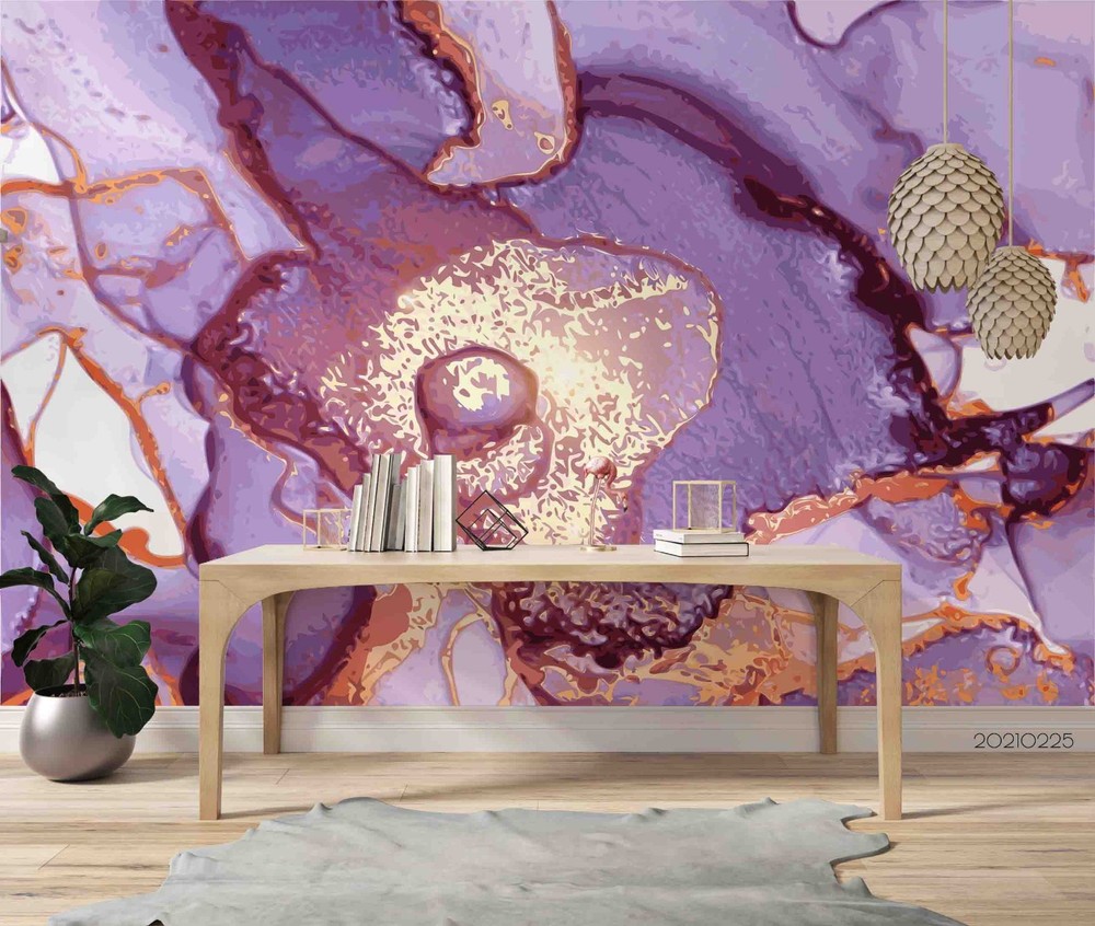 3D Purple Marble Texture Wall Murals Wallpaper Murals Wall Sticker
