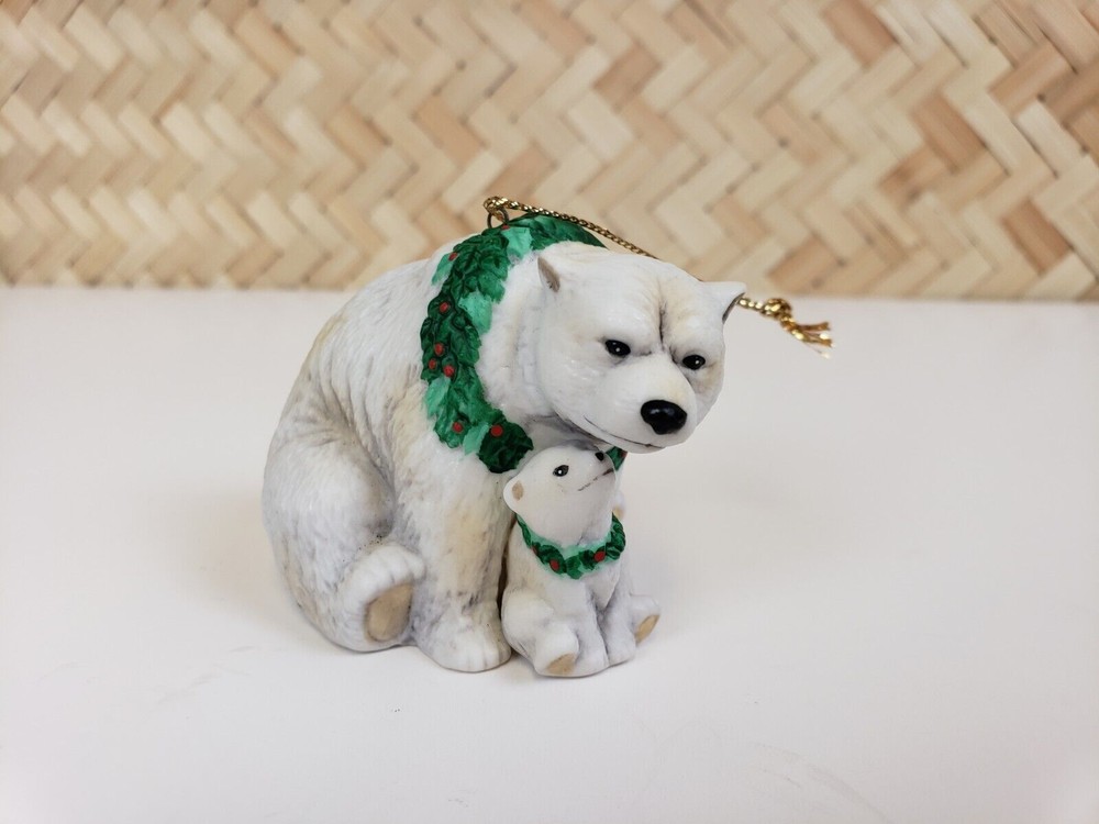Vintage Gorham Christmas Traditions Ornament Nature's Families Polar Bear & Cub