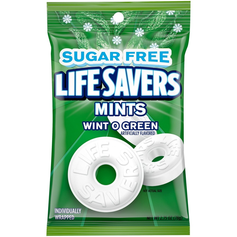 Life Savers Wint-O-Green Sugar Free Breath Mints Hard Candy 2.75oz