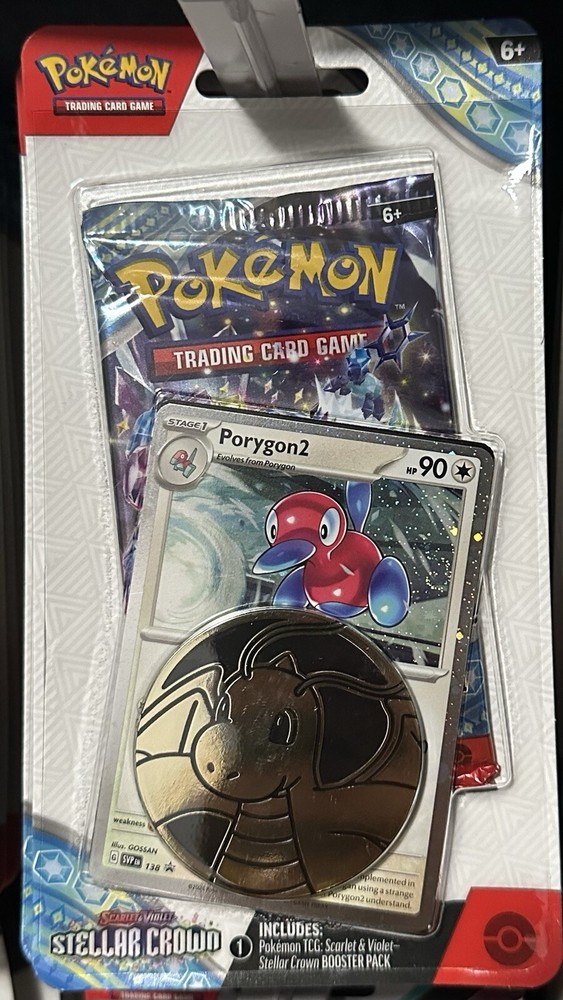 Pokemon TCG: STELLAR CROWN BOOSTER PACK, Promo Card, Pokemon Coin