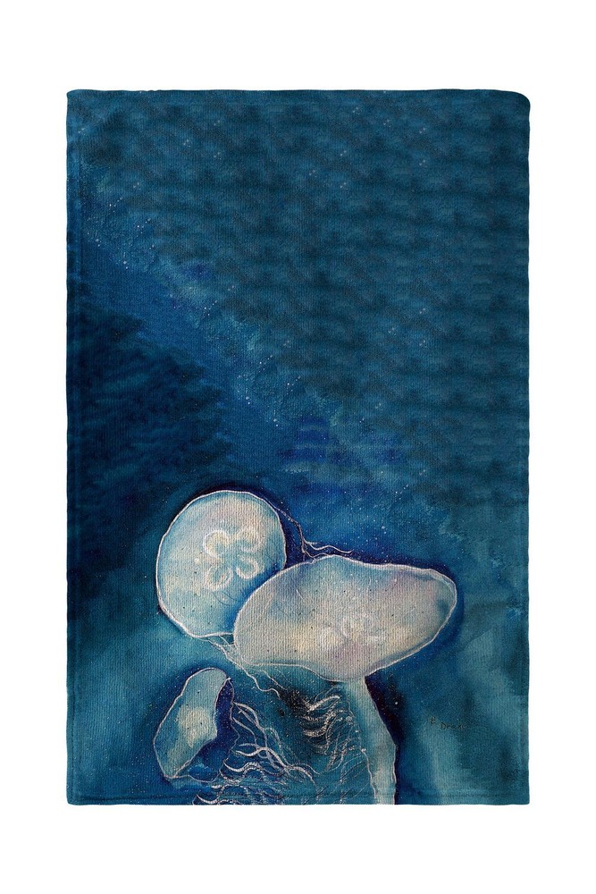 Betsy Drake Blue Jellyfish Beach Towel