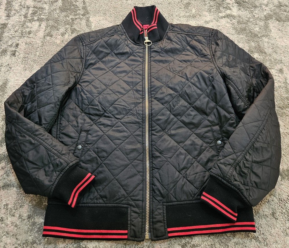 Mens Barbour Quilt Bomber Jacket Size M Black