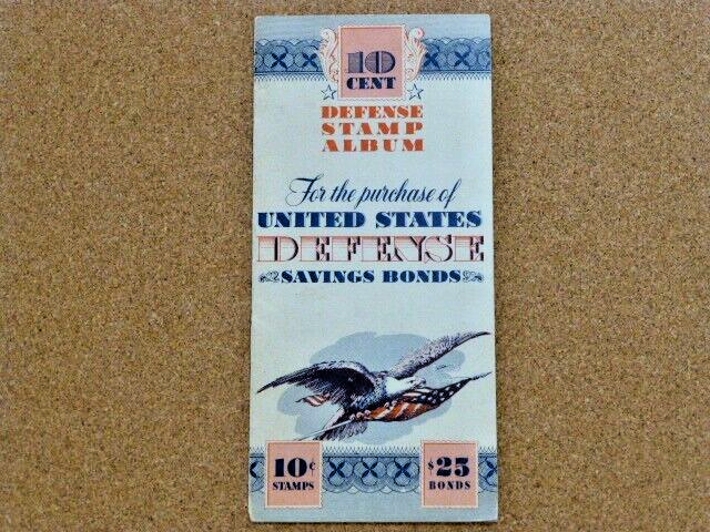 WWII United States Defense Savings Bonds Stamp Book 10 Cents 1942 With 10 Stamps