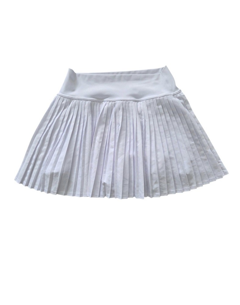 White Pleated Tennis Skirt S Athletic Skort Built-in Shorts Pockets Pickleball