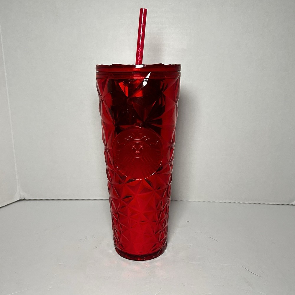 Starbucks 2023 Winter Holiday 24oz Red Jeweled Tumbler Brand New
