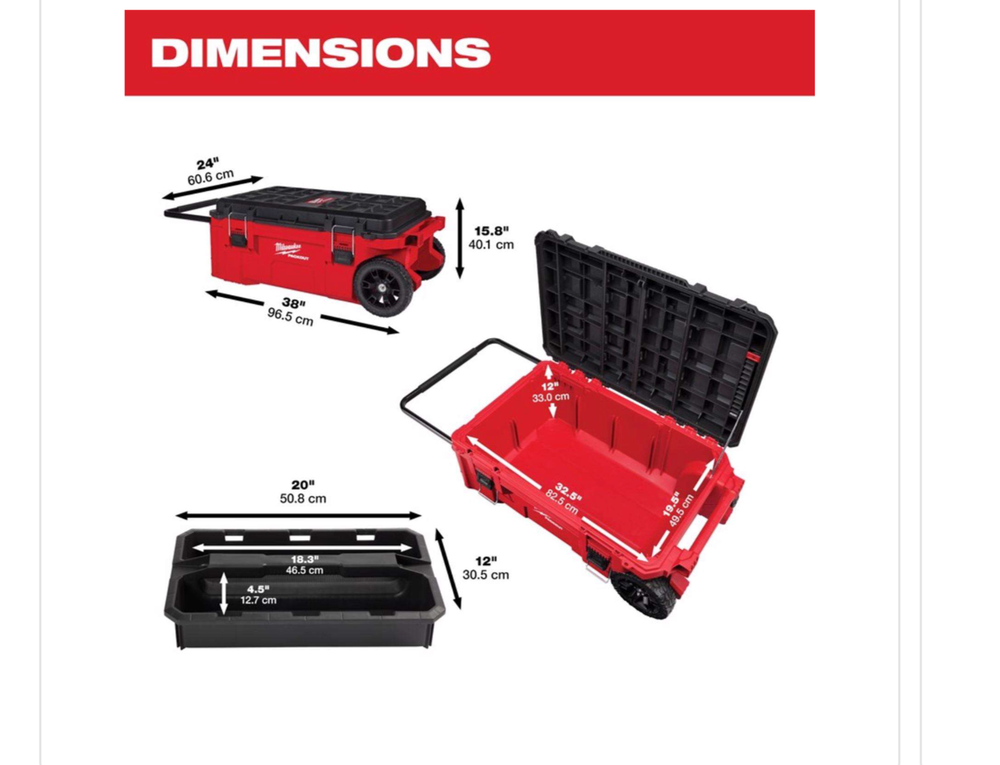 Milwaukee 48-22-8428 PACKOUT Rolling Tool Chest - Red (48-22-8428)