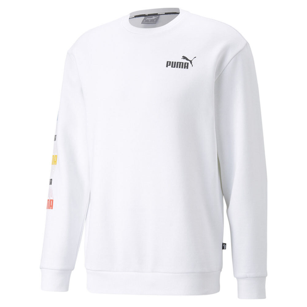 Puma Essential Logo Repeat Graphic Crew Neck Sweatshirt Mens White  67399002