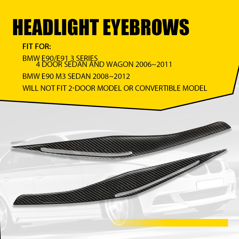 Car Headlight Eyebrow Eyelids Cover Trim For BMW E90/E91 3 SERIES Sedan 2006-11