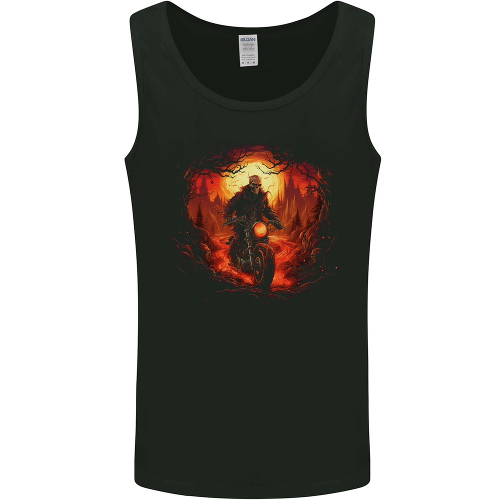 Skull Biker Motorcycle Motorbike Grim Reaper 30 Mens Vest Tank Top